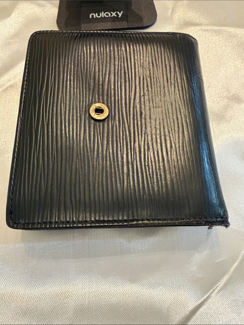 Louis Vuitton Auth Vintage Black Epi Elise Compact Snap Wallet w COA - Picture 5 of 17